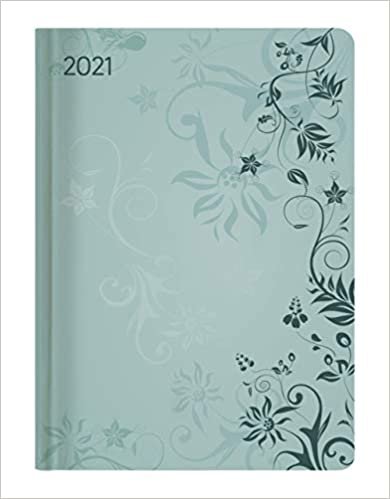 okumak Ladytimer Turquoise Flowers 2021 - Taschenkalender A6 (11x15 cm) - Weekly - 192 Seiten - Notiz-Buch - Termin-Planer - Alpha Edition