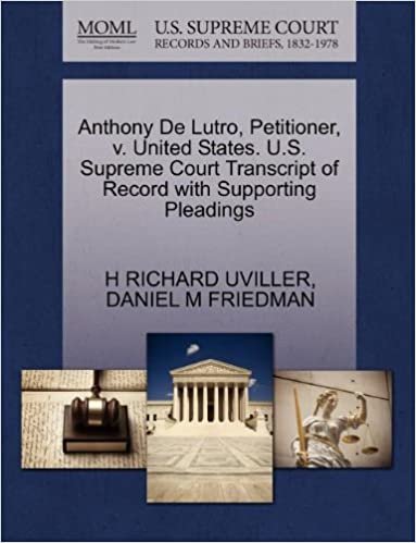 okumak Anthony de Lutro, Petitioner, V. United States. U.S. Supreme Court Transcript of Record with Supporting Pleadings