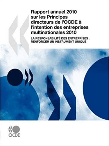 okumak Publishing, O: Rapport Annuel 2010 Sur Les Principes Directe: LA RESPONSABILITE DES ENTREPRISES : RENFORCER UN INSTRUMENT UNIQUE (DÉVELOPPEMENT INTERNATIONAL)