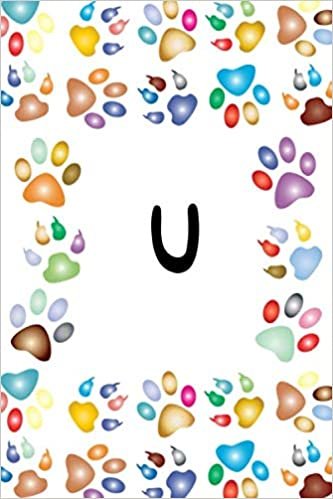 okumak U :: Lined Journal / Notebook /planner/ dairy/ classroom book perfect for kids, Girls or Boys for writing or school note taking, drawing ... comes ... Monogram Letter jounal with a cute dog paw