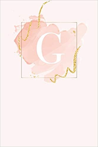 okumak G: 110 Sketchbook Pages (6 x 9) | Light Pink Monogram Sketch and Doodle Notebook with a Simple Modern Watercolor Emblem | Personalized Initial Letter | Monogramed Sketchbook