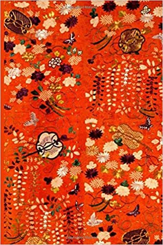 okumak InspirationzStore Notebooks: Japanese Floral Art Internet Password Book Organizer - Red Butterfly &amp; Flower Pattern Art Cover = A5 Notebook Logbook website login details keeper Online Accounts manager