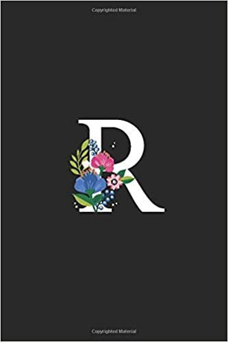 okumak R: Floral Initial R Monogram Composition Notebook Journal for Girls and Women - 110 Lined Pages (55 Sheets) - 6&quot;x9&quot;