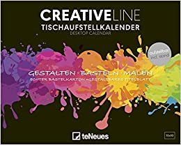okumak Creative Line Tischaufsteller quer 2021 - Kreativ-Kalender - DIY-Kalender - Kalender-zum-basteln - Tischkalender - 20x16