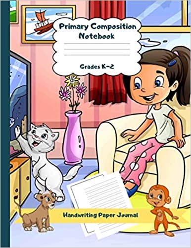 okumak Primary Composition Notebook Grades K-2 Handwriting Paper Journal: Funny Cat Dashed Mid Line School Exercise Book Plus Sketch Pages for Boys and Girls (Efrat Haddi Handwriting Practice Paper, Band 59)