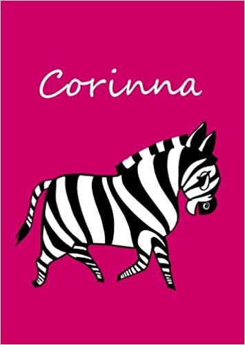okumak Corinna: personalisiertes Malbuch / Notizbuch / Tagebuch - Zebra - A4 - blanko