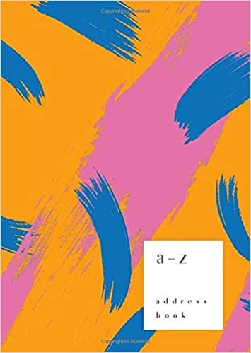 okumak A-Z Address Book: B6 Small Notebook for Contact and Birthday | Journal with Alphabet Index | Hand-Drawn Brush Hipster Cover Design | Orange