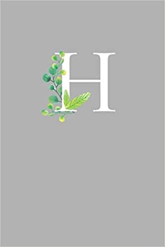 okumak H: 110 College-Ruled Pages | Monogram Journal and Notebook with a Light Grey Background Vintage Floral Design | Personalized Initial Letter Journal | Monogramed Composition Notebook