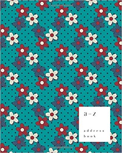 okumak A-Z Address Book: 8x10 Large Notebook for Contact and Birthday | Journal with Alphabet Index | Little Blossom Floral Design | Teal