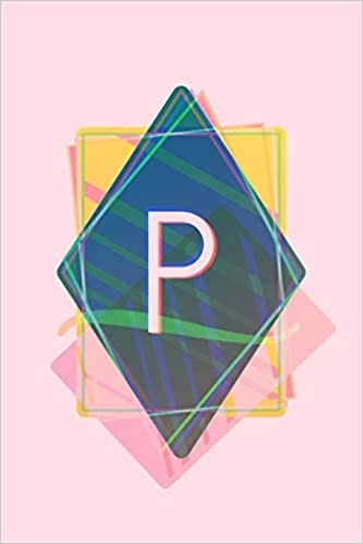 okumak P: Pink Pastel Vaporwave Aesthetic Monogram Journal / Composition Notebook with Initial - 6” x 9” - College Ruled / Lined