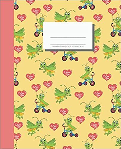 okumak Primary Composition Notebook K-2: Learn With Luna. Draw and Write Journal 7.5x9.25 inches. Cute Grasshoppers Design. Fun Learning for Boys and Girls