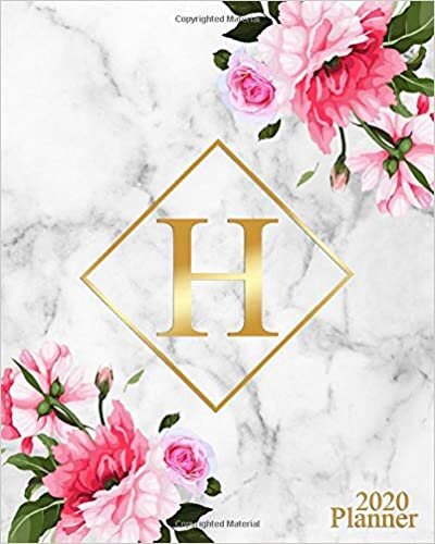 okumak 2020 Planner: Adorable Weekly Daily Organizer for Girls &amp; Women - Monogram Letter H Agenda &amp; Calendar With To-Do’s, Holidays &amp; Inspirational Quotes, Vision Board &amp; Notes.