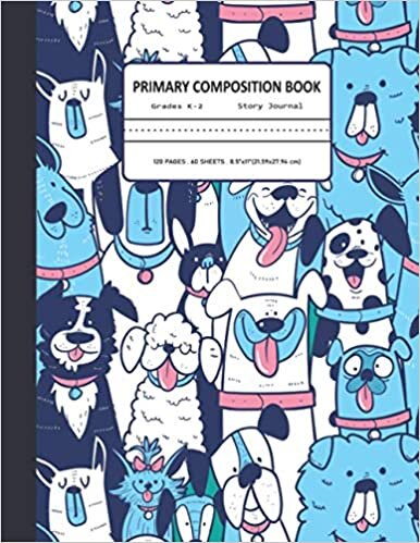 okumak Primary Composition Book: Primary Journal | Grades k-2 | Story Journal | Funny Puppy | 120 Pages, 8.5”x11”