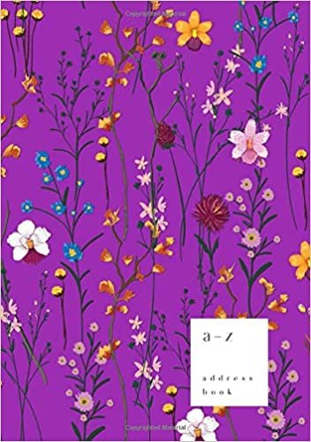 okumak A-Z Address Book: B5 Medium Notebook for Contact and Birthday | Journal with Alphabet Index | Fashion Wild Flower Cover Design | Purple