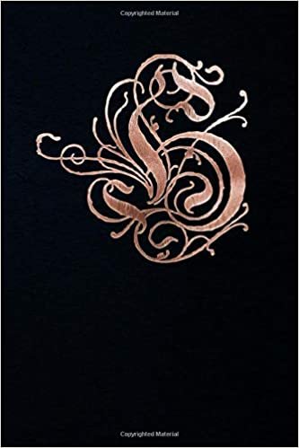 okumak Notebook: Gothic Initial B - Copper on Black - Lined composition Notebook / Diary / Journal - 6&quot;x9&quot;, 140 Pages - purse size (Vintage Monograms)