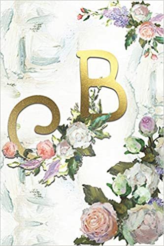 okumak B: Roses Journal, personalized monogram initial B blank lined notebook | Decorated interior pages with Roses