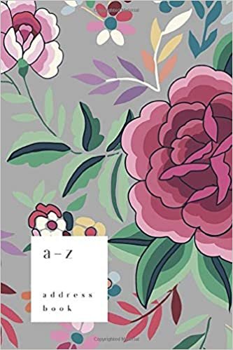 okumak A-Z Address Book: 4x6 Small Notebook for Contact and Birthday | Journal with Alphabet Index | Spanish Floral Art Cover Design | Gray
