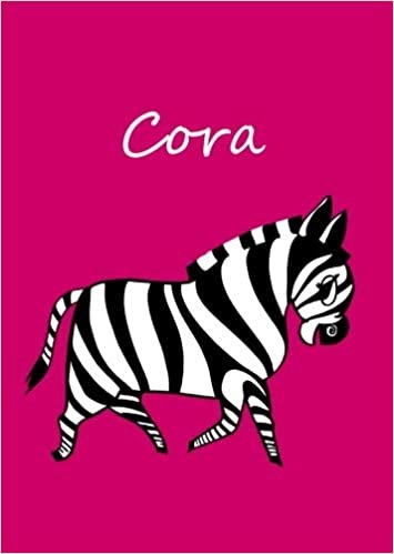 okumak Cora: personalisiertes Malbuch / Notizbuch / Tagebuch - Zebra - A4 - blanko
