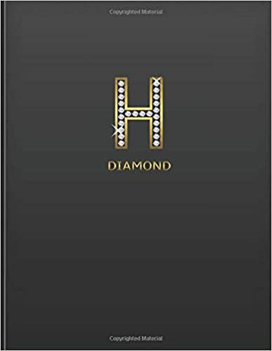 okumak H: Cute Initial Monogram Letter H College Ruled Notebook. Pretty Personalized Medium Lined Journal &amp; Diary for Writing &amp; Note Taking for Girls and Women - black &amp; Gold  &amp; diamond