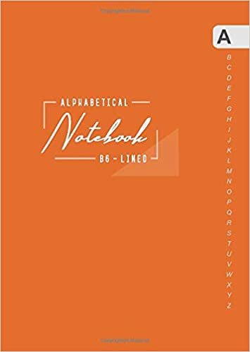 okumak Alphabetical Notebook B6: Small Lined-Journal Organizer with A-Z Tabs Printed | Elegant Design Orange