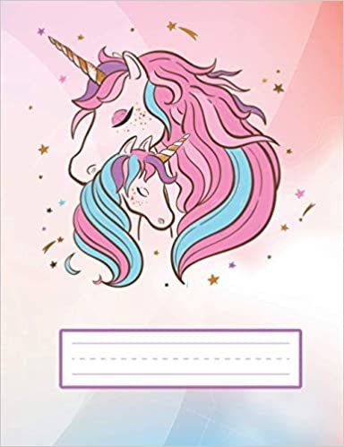 okumak Mom And Daughter Unicorns - Unicorn Primary Story Journal To Write And Draw For Grades K-2 Kids: Standard Size, Dotted Midline, Blank Handwriting Practice Paper With Picture Space For Girls, Boys