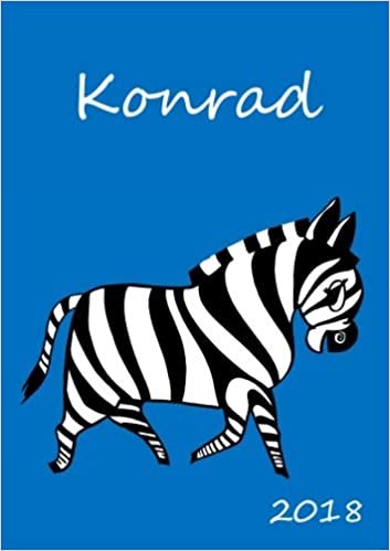 okumak 2018: personalisierter Zebra-Kalender 2018 - Konrad - DIN A5 - eine Woche pro Doppelseite
