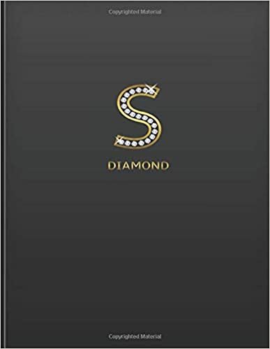 okumak S: Cute Initial Monogram Letter S College Ruled Notebook. Pretty Personalized Medium Lined Journal &amp; Diary for Writing &amp; Note Taking for Girls and Women - black &amp; Gold  &amp; diamond