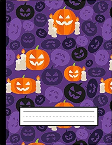 okumak Smiling Pumpkins, Candles - Halloween Primary Story Journal To Write And Draw For Grades K-2 Kids: Standard Size, Dotted Midline, Blank Handwriting Practice Paper With Picture Space For Girls, Boys