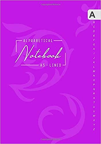 okumak Alphabetical Notebook A5: Medium Lined-Journal Organizer with A-Z Tabs Printed | Smart Baroque Design Purple