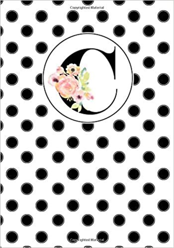 okumak C: Black and White Polka Dotted Cover with Floral Text, a Composition College Ruled Notebook Journal Diary Jotter Gift to Write in for Her, Him, ... Pages Paperback: Volume 7 (Monogrammed Gift)
