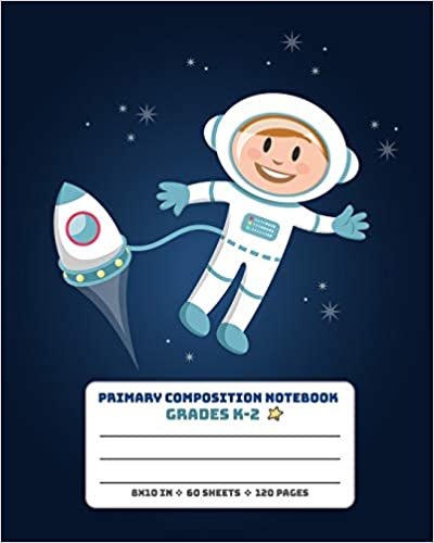 okumak Primary Composition Notebook Grades K-2: Picture drawing and Dash Mid Line hand writing paper Story Paper Journal - Rocket Happy Design (Space Mead Composition Book, Band 10)