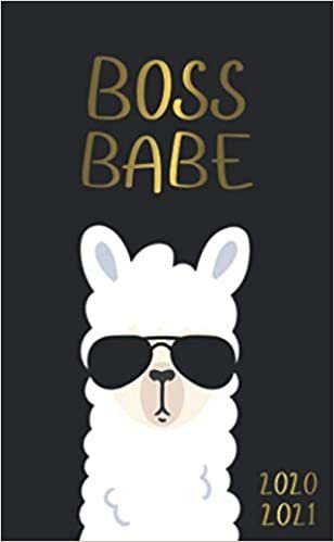 okumak Boss Babe 2020-2021: 2 Year Calendar &amp; Pocket Planner with Monthly Spread View - Funny Cartoon Llama Two Year Organizer &amp; Agenda with Inspirational Quotes, U.S. Holidays, Vision Board &amp; Notes