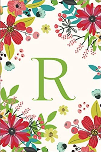 okumak R (6x9 Journal): Lined Writing Notebook with Monogram, 120 Pages -- Pink, Green, and Teal Flowers (Pretty Flowered Monogram Notebook Journals): Volume 18