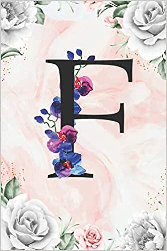 okumak F: Cute Initial Monogram Letter F Productivity Planner and Daily Journal For Mindfulness and Productivity A 100 Day Daily To Do List Journal with Marble Pattern with White Flower Framed Print