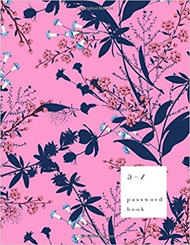 okumak A-Z Password Book: 8.5 x 11 Big Password Notebook with A-Z Alphabet Index | Large Print Format | Trendy Tropical Floral Design | Pink