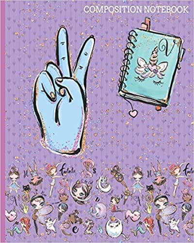 okumak V Composition Notebook: Monogrammed Initial Primary School Wide Ruled Interior Notebook