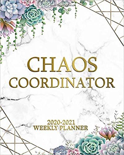 okumak Chaos Coordinator 2020-2021  Weekly Planner: Marble &amp; Gold Succulent Cactus Two Year Weekly Schedule Agenda | 2 Year Organizer with To-Do’s, U.S. Holidays, Inspirational Quotes, Vision Board &amp; Notes