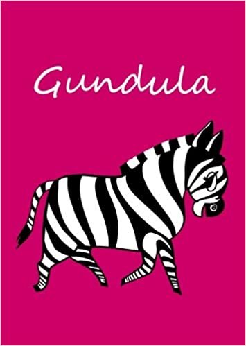 okumak Gundula: personalisiertes Malbuch / Notizbuch / Tagebuch - Zebra - A4 - blanko