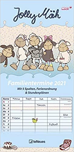 okumak Jolly Mäh Familienplaner 2021 - Familien-Timer - Termin-Planer - Kinder-Kalender - Familien-Kalender - 22x45