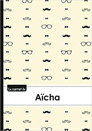 okumak Le carnet d&#39;Aïcha - Lignes, 96p, A5 - Moustache Hispter (Adulte)