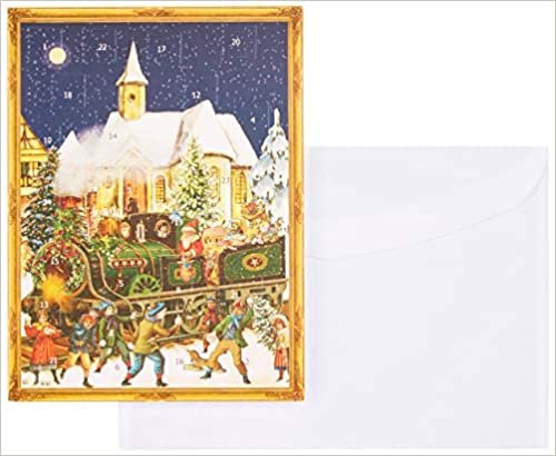 okumak Postkarten-Adventskalender &quot;Zug&quot;: Papier-Adventskalender