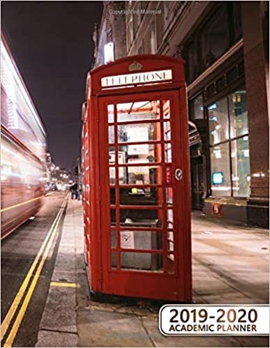 okumak 2019-2020 Academic Planner: Motivational Weekly &amp; Monthly Academic Planner Organizer with Vision Boards, Course Schedule, To-do&#39;s, Notes, ... More - Iconic Telephone Booth In London, U.K
