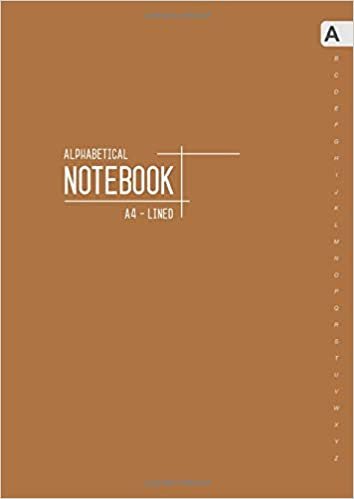 okumak Alphabetical Notebook A4: Large Lined-Journal Organizer with A-Z Tabs Printed | Smart Brown Design