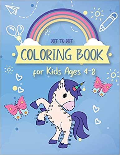 okumak Dot to Dot Coloring Book for Kids Ages 4-8: 8x11 inch coloring book with 83 preprinted pages for children | Connect dots | Drawing and coloring