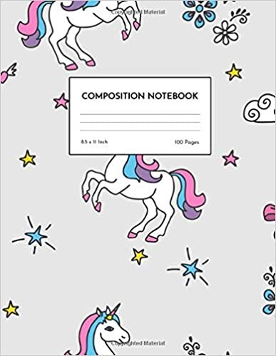 okumak Composition Notebook: Wide Ruled Unicorn Blank Lined Cute Notebooks for Girls s Kids School Writing Notes Journal - Primary Composition Notebook - Notes # 005677