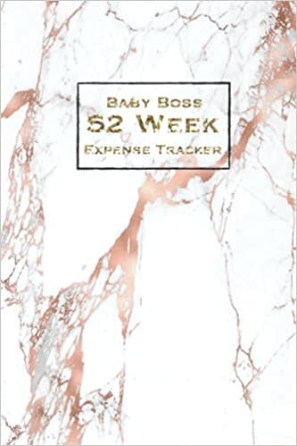 okumak BABY BOSS 52 WEEK EXPENSE TRACKER: Weekly Spending Tracking JournalㅣPink And White Marble With Gold Handwriting Letter l Perfect For Women, Girls, Independent Girl Bosses