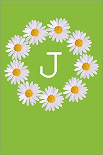 okumak J: Monogram Initial Notebook Journal with Beautiful Wild Flower Green Cover