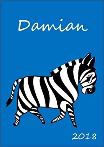 okumak 2018: personalisierter Zebra-Kalender 2018 - Damian - DIN A5 - eine Woche pro Doppelseite