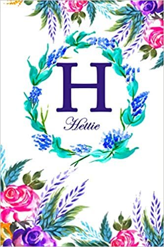 okumak H: Hettie: Hettie Monogrammed Personalised Custom Name Daily Planner / Organiser / To Do List - 6x9 - Letter H Monogram - White Floral Water Colour Theme