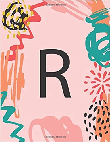 okumak R: Abstract Art Personalized Initial R Monogram Composition Notebook for Daily Notes - 110 Lined Pages (55 Sheets) - 8.5&quot;x11&quot; Large